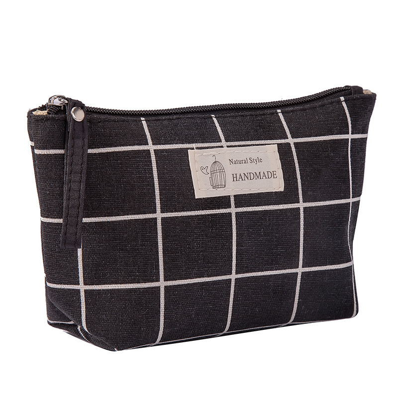 Women Plaid Travel Cosmetic Bag